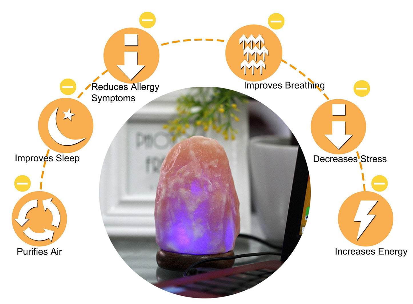 Clearance! ! ! JIC Gem Natural USB Himalayan Salt Lamp Crystal Salt Rock Mini Hand Carved Lamp with Multi-Color LED Changing Bulb