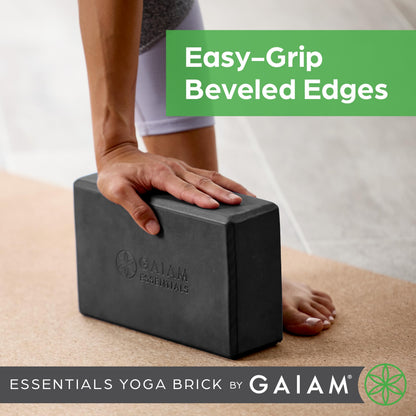 Gaiam Essentials Yoga Brick EVA Foam Block Accessories for Yoga, Meditation, Pilates, Stretching - 2 Pack