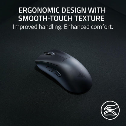 Razer DeathAdder V3 HyperSpeed Wireless Gaming Mouse: 55g Lightweight - USB C Charging - Up to 100 Hr Battery - Advanced 26K Optical Sensor - Gen-3 Optical Switches - 8 Programmable Controls - Black