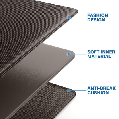 StepRite Kitchen Mats, 2PCS Kitchen Rugs, Cushioned Anti Fatigue Kitchen Mats for Floor, Non-Slip Standing Desk Mat, Waterproof Kitchen Rug Set for Kitchen, Floor, Office,17.3"x30"+17.3"x47",Chocolate