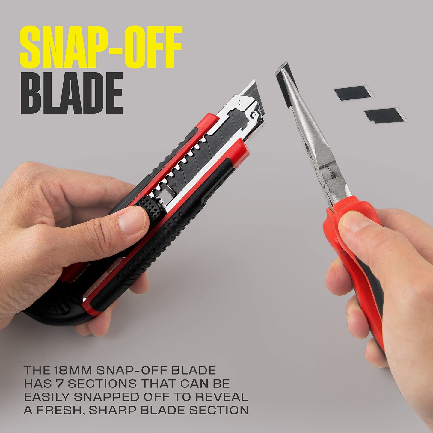 Berkling 18mm Retractable Utility Knife with 4x SK2H Snap Off Black Spare Blades (18mm 1 PACK)