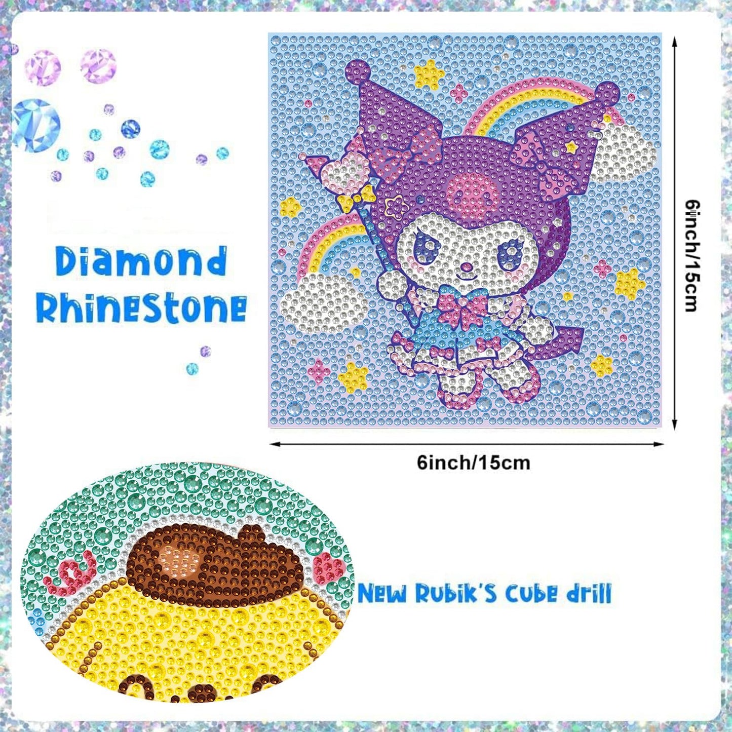 YSUNETER Diamond Painting Kits for Kids Beginner - 4 Pack DIY 5D Full Drill Diamond Art Kits for Children, Cute Animals Round Crystal Rhinestone Gem Art Crafts Home Wall Art Decor 5.9 x 5.9 Inches