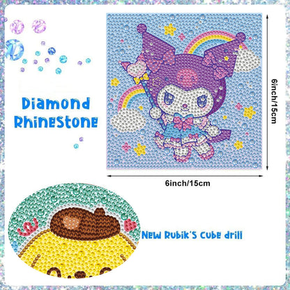 YSUNETER Diamond Painting Kits for Kids Beginner - 4 Pack DIY 5D Full Drill Diamond Art Kits for Children, Cute Animals Round Crystal Rhinestone Gem Art Crafts Home Wall Art Decor 5.9 x 5.9 Inches