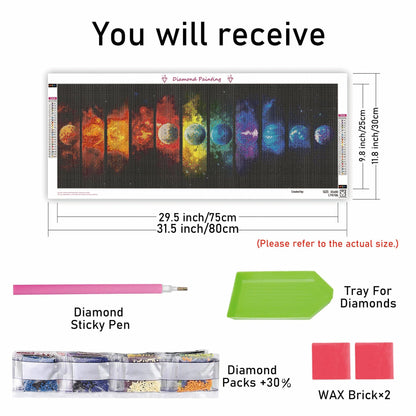 Kaliosy 5D Diamond Art Kits for Adults Planet, Large Size DIY Universe Diamond Painting Full Round Drill Crystal Art - Craft Cross Stitch Embroidery for Home Wall & Office Decor 11.81x31.5 inch