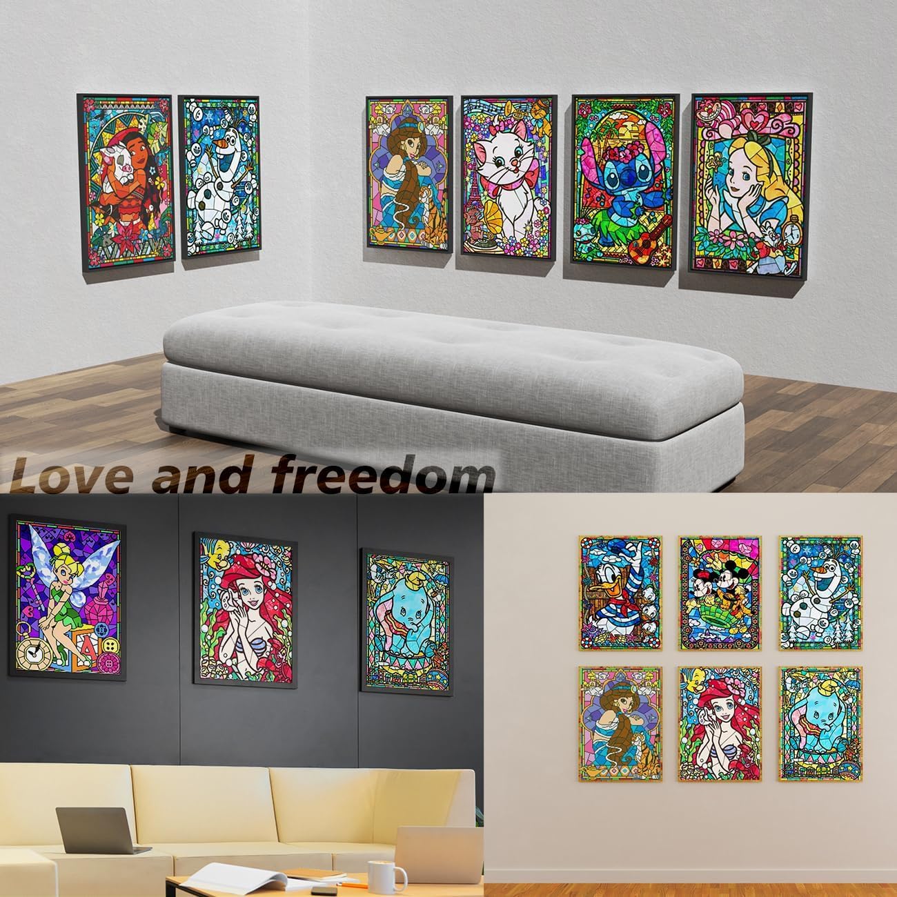 FFPTBNYX 12Pack Diamond Painting Kits for Adults,5D Cartoon Series Diamond Art Kit for Beginners, DIY Paint with Diamonds Round Full Drill Paintings Gem Art for Home Wall Decor 12x16 Inch