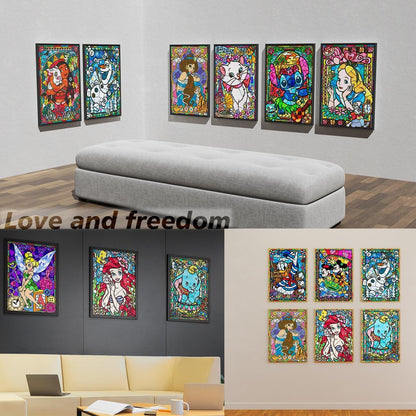 FFPTBNYX 12Pack Diamond Painting Kits for Adults,5D Cartoon Series Diamond Art Kit for Beginners, DIY Paint with Diamonds Round Full Drill Paintings Gem Art for Home Wall Decor 12x16 Inch