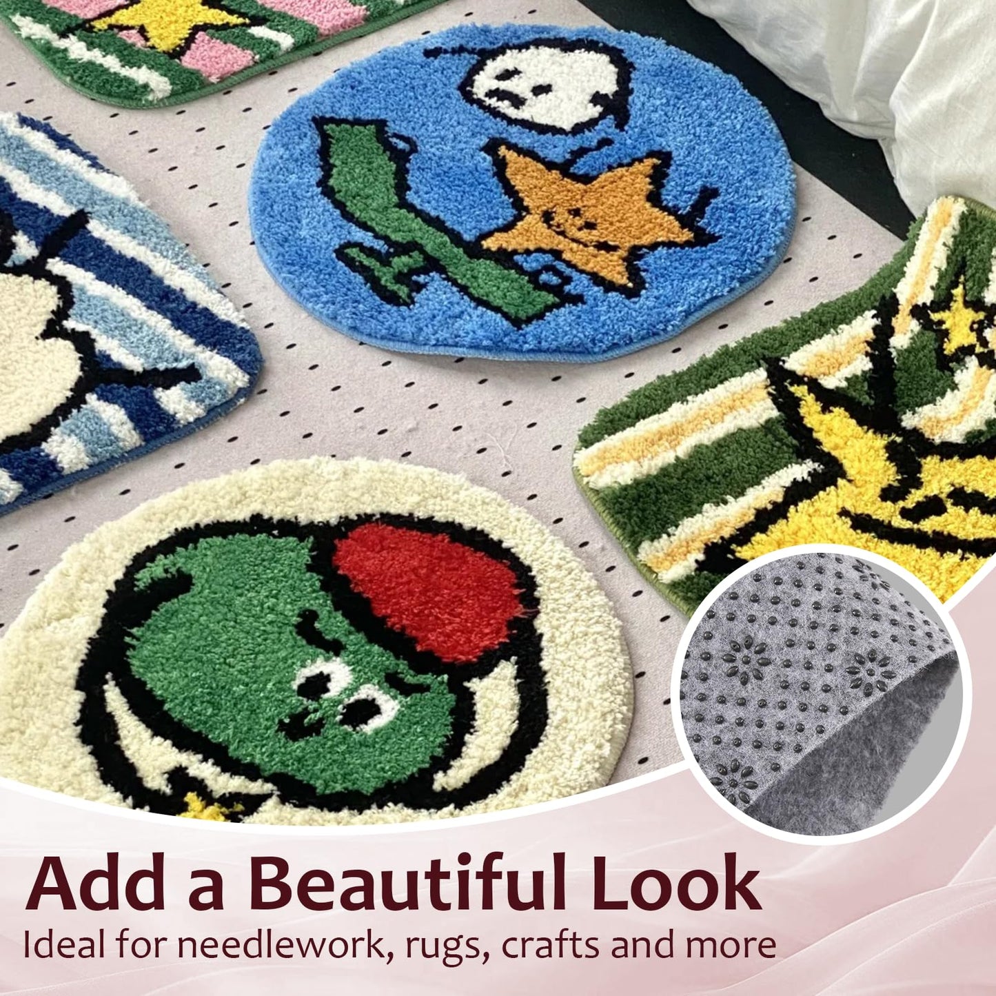 BESGEER 80" * 80" Rug-Backing-Antislip-Tufting-Cloth, 2mm Thick (More Wear-Resistant & Tear-Resistant & Durable), Perfect for Carpets Rug Tufting Gun Cushion Punch Needle Rug