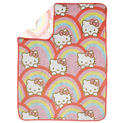 Jay Franco Plush Throw Blanket – Soft & Comfy Throw for Couch or Bed – Cozy Home Décor for Living Room & Bedroom, Multi - Hello Kitty, 46x60 - Throw Blanket