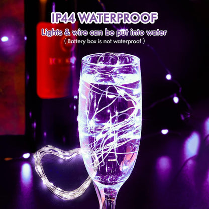 12 Pack Lights7FT 20LED Bexdir Fairy Lights Battery Operated String Waterproof Silver Wire Christmas Lights