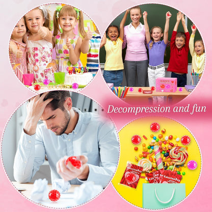 Valentines Day Gifts for Kids, 32 Pack Stress Balls with Valentines Day Cards, Stress Relief Squeeze Balls for Boys & Girls Valentines Party Favors Gift Exchange Rewards School Classroom Prizes