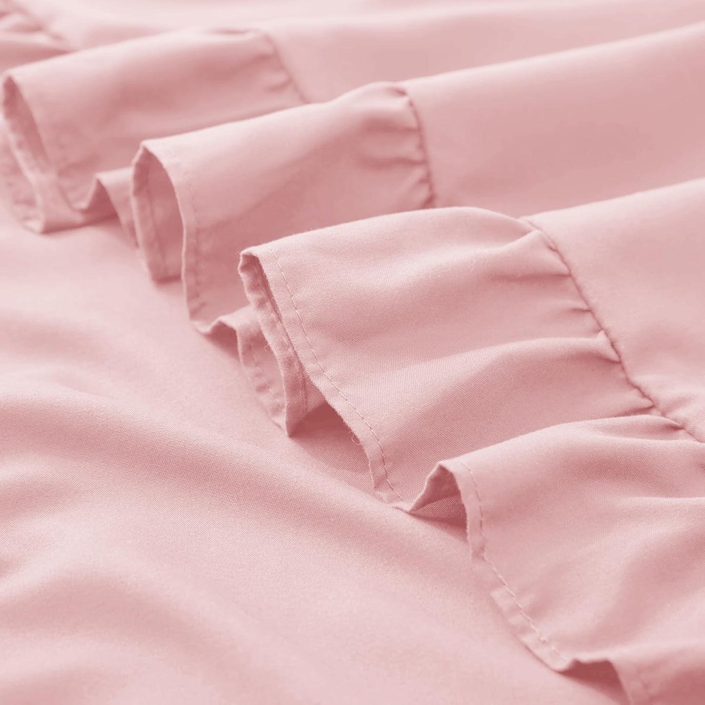 26x26 Inches, Set 2, KKJIAF Ruffle Pillow Cases Light Pink Square Ruffled Pillow Covers of Microfiber Wrinkle Resistant