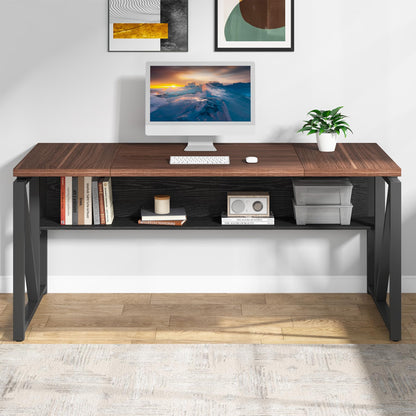 Tribesigns Office Desk with Drawers Sets, 63 inches L Shaped Computer Desk with Mobile File Cabinet,Big Executive Desk for Home Office Furniture Sets (Dark Brown, 63-inch)