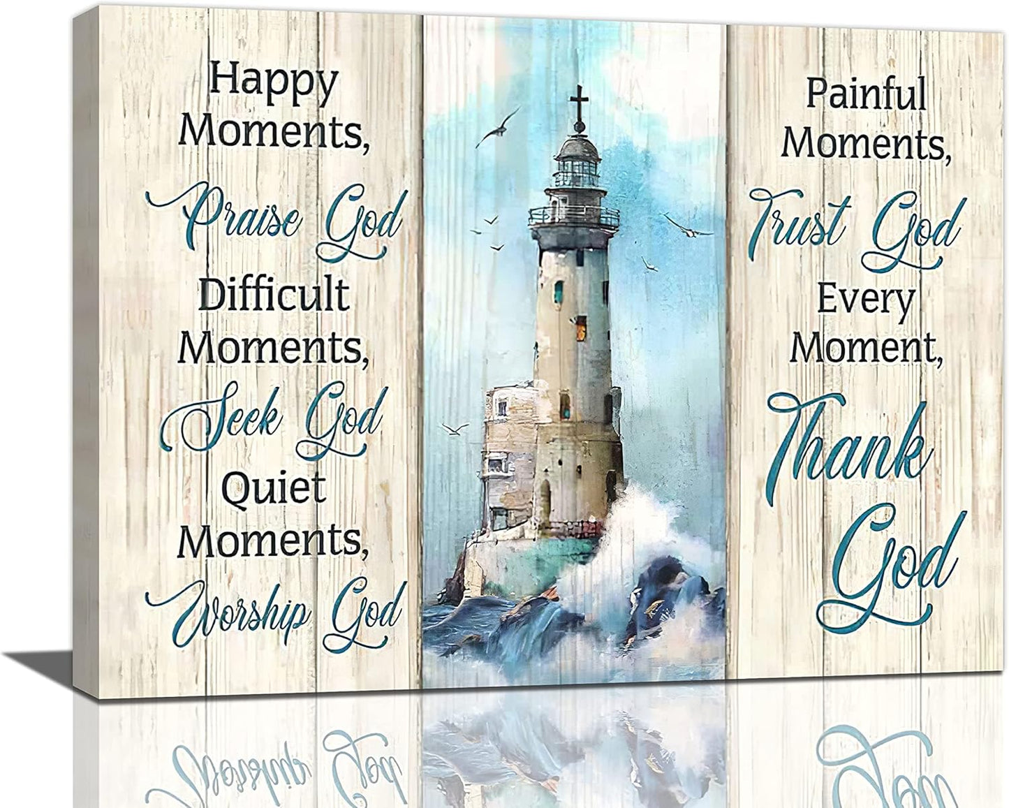 Lighthouse Wall Art - Nautical Decor, Ocean Coastal Pictures, 16"x12"