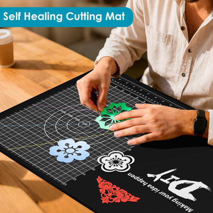 NELOMO Rubber Work Mat 100cm×40cm, Rubber Cutting Pad with Standard Metric Conversion Charts Tap Drill Sizes Reference, Bench Mat for Handicraft/Mechanical/Woodworking/Sewing Enthusiasts