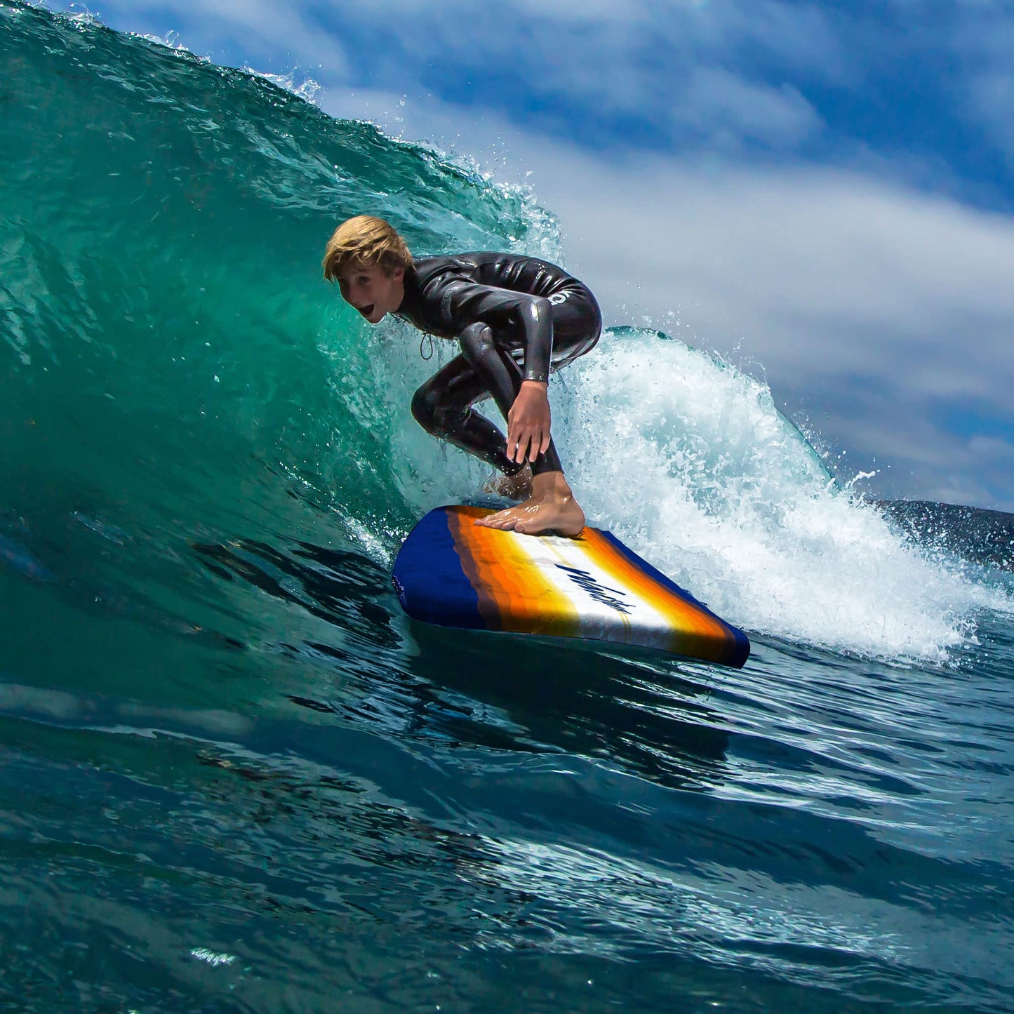 Wave Storm 8ft Surfboard // Foam Wax Free Soft Top Longboard for Adults and Kids of All Levels of Surfing,Mix,AZ22-WSSF800-B