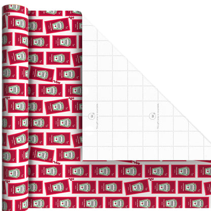 Hallmark Heinz Wrapping Paper Mini Rolls, 3-Pack (Ketchup, Mustard, Hotdogs, Wienermobile) for Birthdays, Graduations, Father's Day, Celebrations, Any Occasion - 45 Sq. Ft. Total