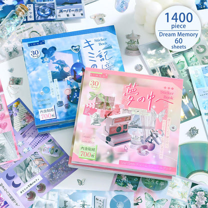 Dreamcore Japanese Aesthetic Sticker Book, 700+ Die-Cut Glossy and Matte Stickers, 30 Sheets, 2 Styles for Journaling, Scrapbooking, Planners-Prayer Board Supplies-Vision Board Supplies