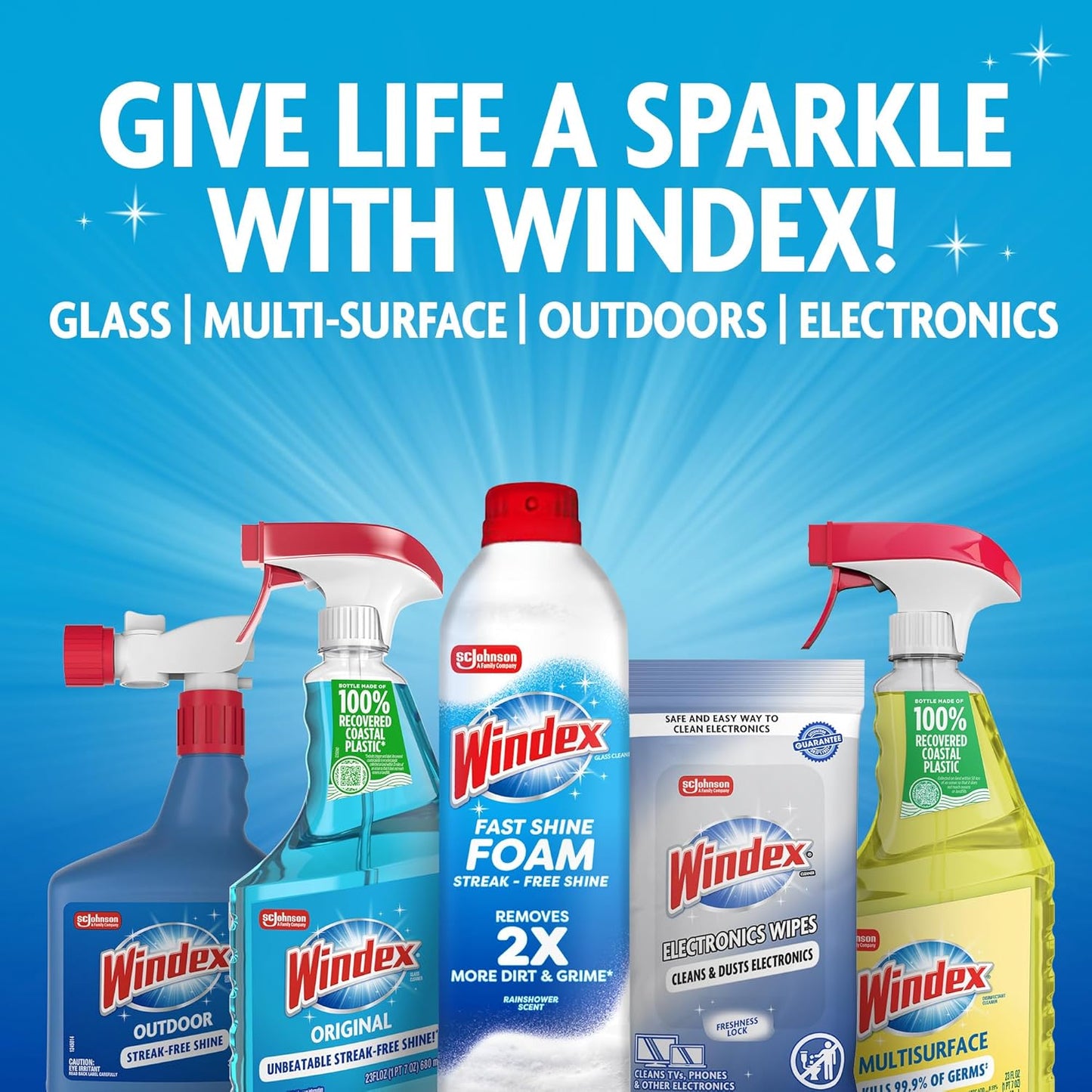 Windex Glass Cleaner Spray - Original Blue Scent, 23 Fl Oz | Leak-Proof Design for Effortless Cleaning