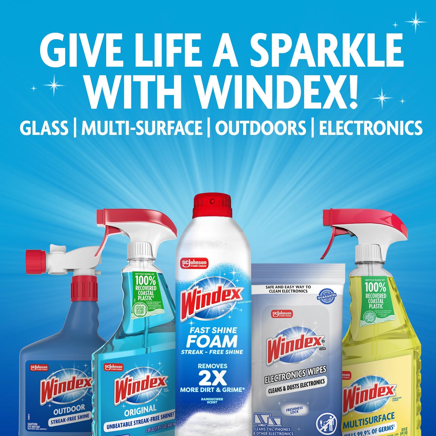 Windex Refill Multipurpose Cleaner Disinfectant Spray, Bottle Made from 100% Recycled Plastic, Surface Cleaning Spray, Citrus Fresh Scent, 32 Fl Oz