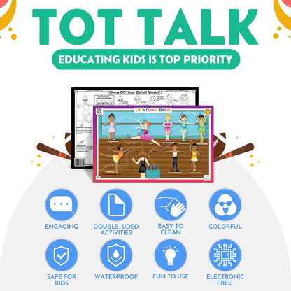 17.5 11.5 Tot Talk Horses and Riding Educational Placemat for Kids Made in USA Durable, Double-Sided, Placemat