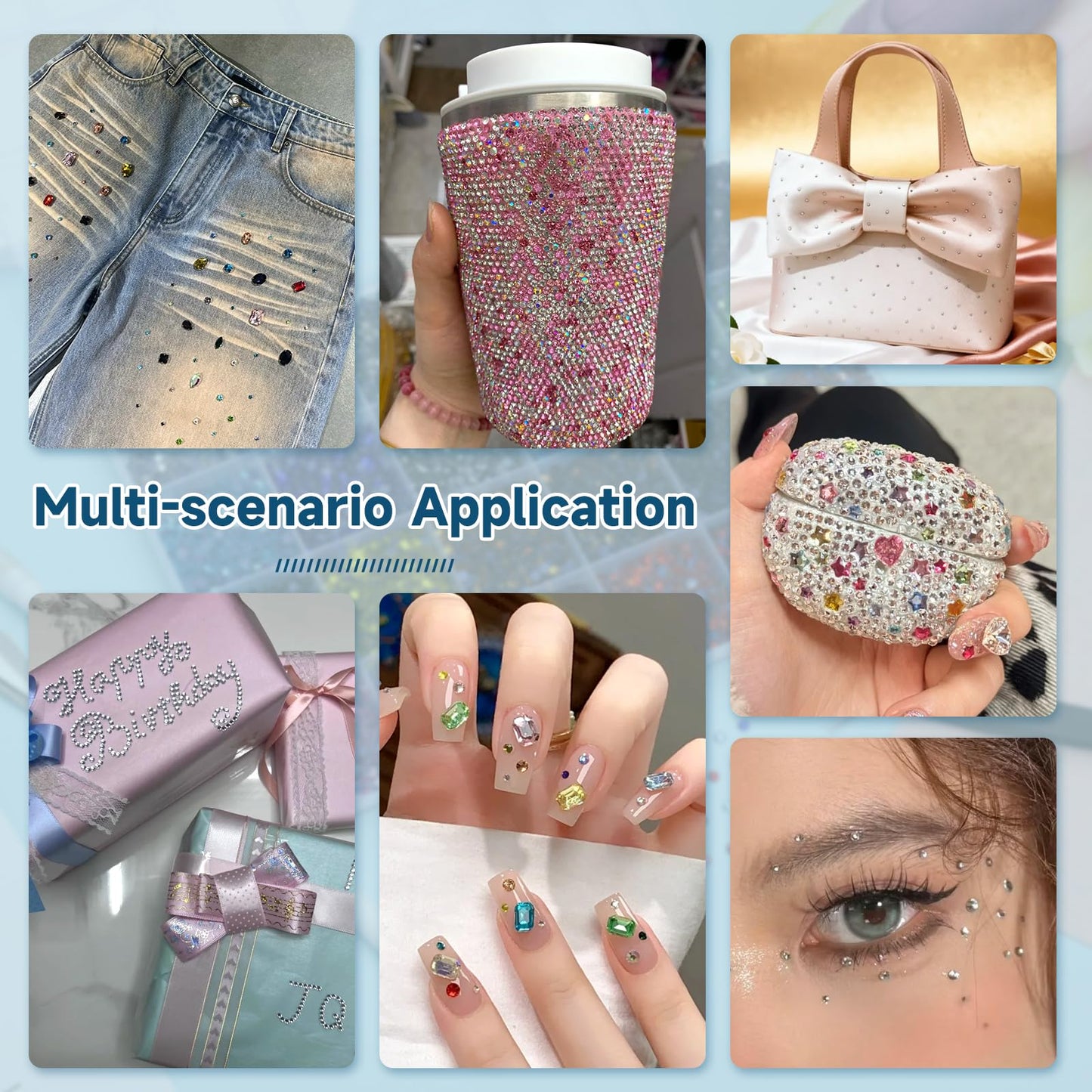Mnuizu 14400Pcs SS10 Hotfix Rhinestones, 24 Colors Flat Back Round Hot Fix Rhinestones for Hairpin, Crafts Clothes, Bedazzler Kit with Tweezers, Wax Pencil and Spoon