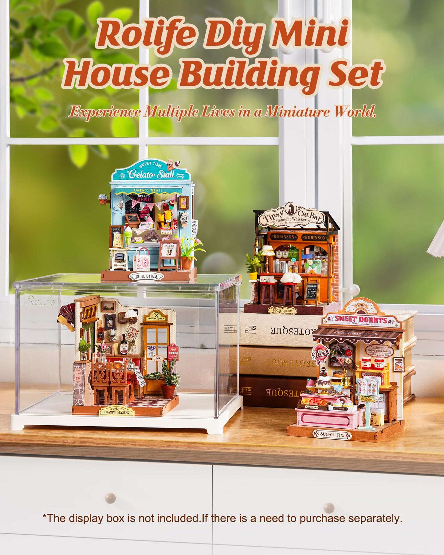 Rolife DIY Miniature Kit Mini Building Dollhouse Sweetie's Donut Shop, Miniverse Lifestyle Mini Bookshelf Decoration, DIY Hobbies for Friends (Sweetie's Donut Shop)