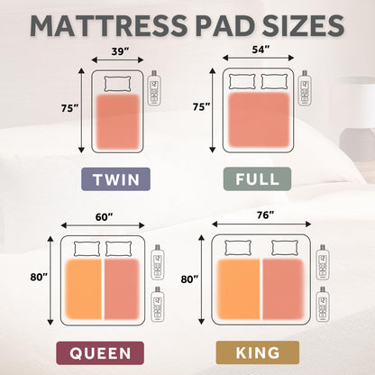 Sunbeam Premium Quilted Electric Heated Mattress Pad Twin 39" x 75" - 12 Heat Settings, 12-Hour Selectable Auto Shut-Off, Fast Heating, Warming Bed, Machine Washable, Extra-Soft Warm Cozy