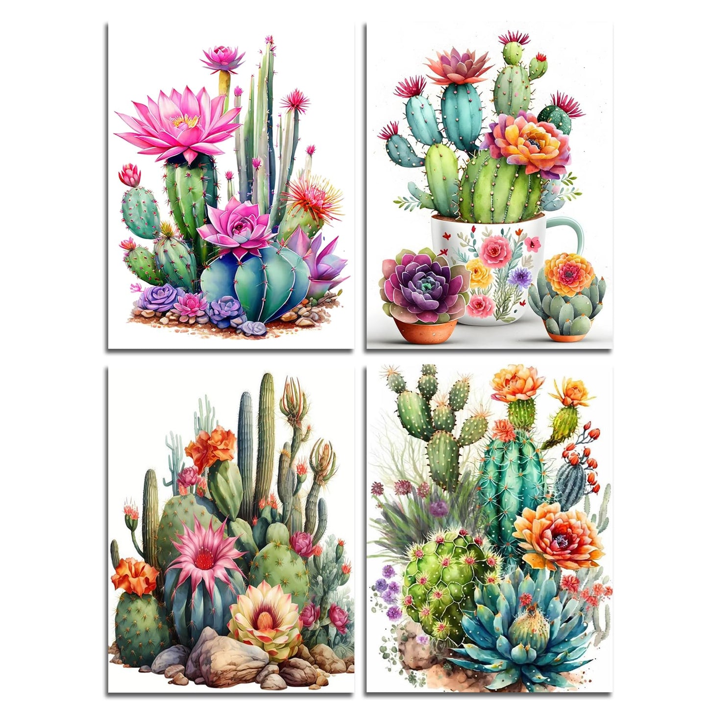 Lanzeyo Diamond Painting Kits for Adults, Adult Hand Crafts Diamond Art Kits, Succulent Diamond Dots Kits, Gem Art for Living Room Wall Art (Succulent)
