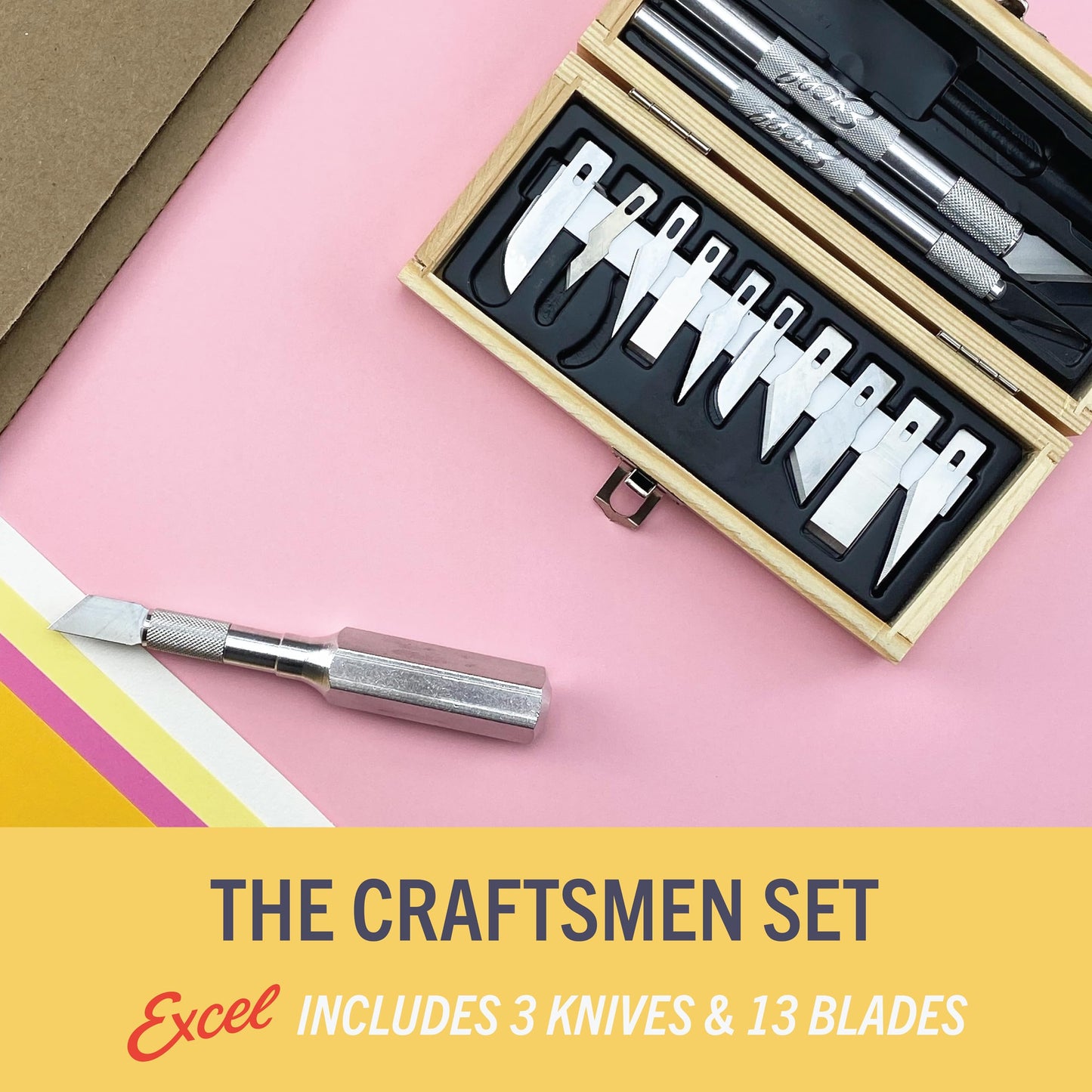 Excel Blades Craftsmen Set, 13-Piece Precision Craft Knife Set With Case – Includes Light To Heavy Duty Handles And Assorted Blades For Crafting, Scrapbooking, DIY, And Precision Cutting