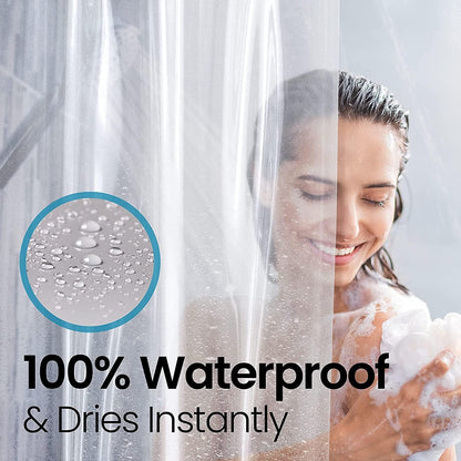 LiBa Waterproof Shower Curtain - Heavy-Duty Non-Toxic PEVA with Rust-Proof Grommets | 72x72 Inches