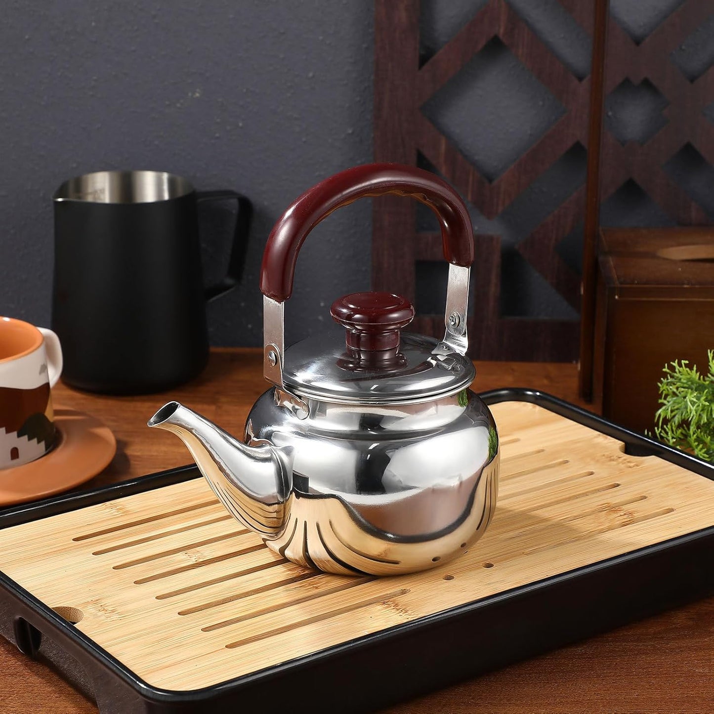 Stainless Steel 500Ml Whistling Tea Kettle with Cool Handle, Efficient Water Boiler for Home, Kitchen, Cafe, Suitable