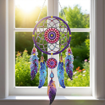 Sunovate DIY Dream Catchers Diamond Painting Kit - Handmade Craft for Boho Decor, Symbol of Good Dreams & Positive Energy, All-Inclusive Crafts for Adults (Dreamy)