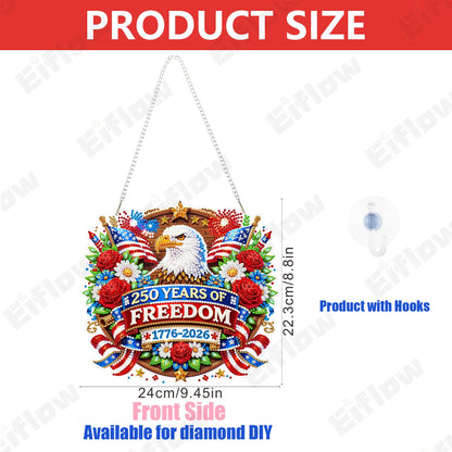 Eiflow Acrylic Diamond Art Hanging Kit for Adults, DIY Diamonds Painting Door Hanger Board Kit, Special Crystal Diamond Art Painting Pendant Ornament (250years)