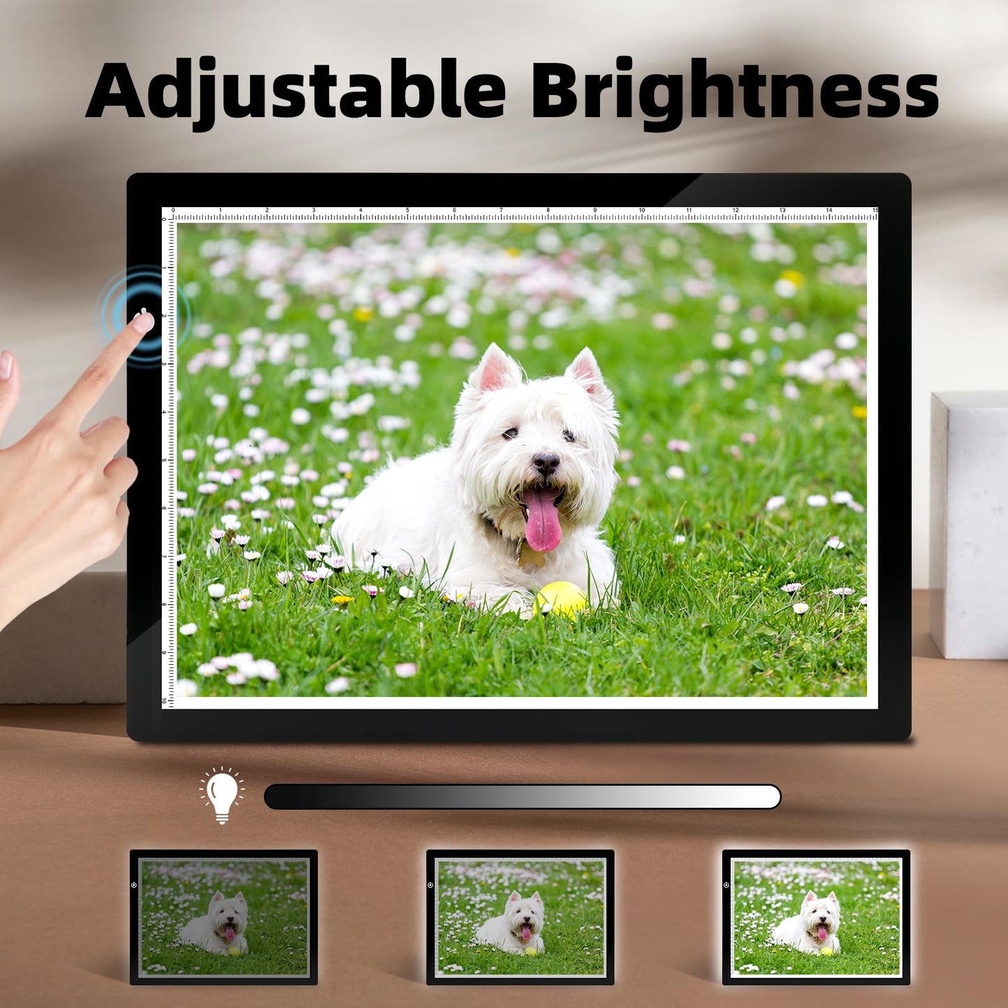 LooEooDoo A3 Light Pad for Diamond Art Bright Board, Tracing Light up Box for Weeding Vinyl, Ultra-Thin Copy Board with Adjustable Brightness for Drawing, Sketching, Animation
