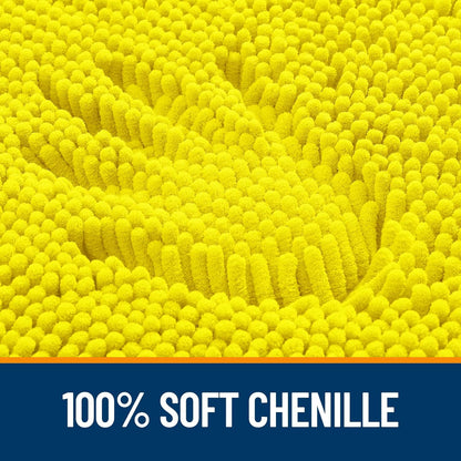 OLANLY Chenille Bath Rugs - Extra Soft & Absorbent | Quick Dry, Machine Washable, 30x20, Lemon Yellow