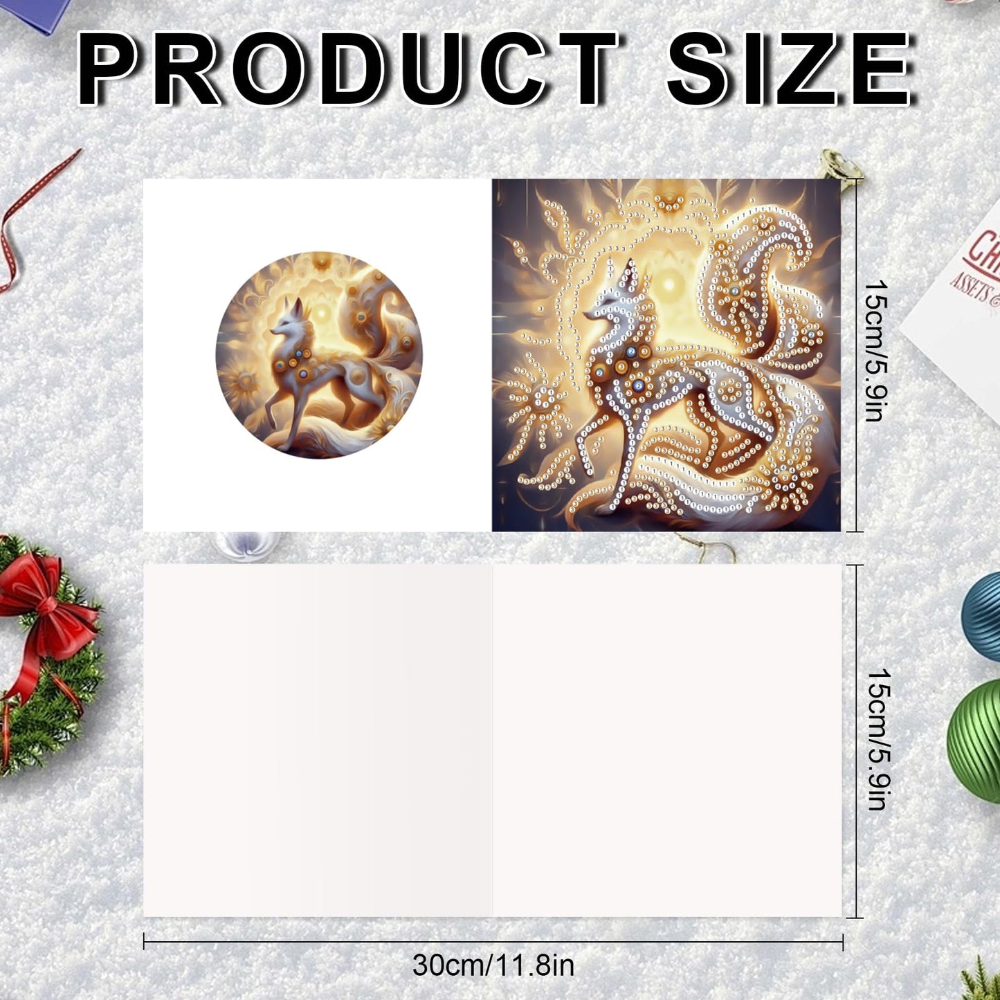 JZHYOAN 6 Packs Animal Diamond Painting Greeting Cards Kits for Adults DIY Nine-Tailed Fox Diamond Art Birthday Card with Envelopes Art and Craft Card Making Kits for Birthday Holiday Congratulation