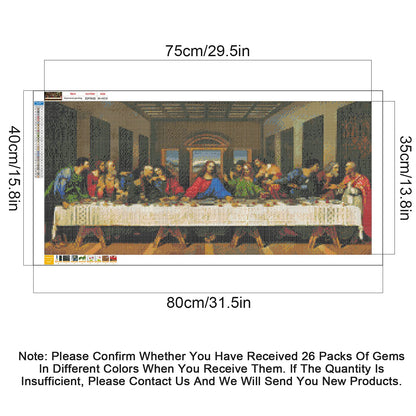 Diamonds Art Painting Kits for Adults DIY The Last Supper Christmas Gift 5D Round Diamonds Art Painting Full Drill Jesus Crystal Gem Home Wall Decor