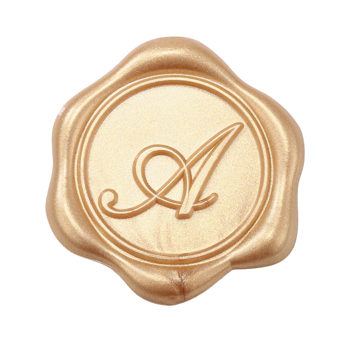 Yoption Wax Seal Stickers, 50 Pcs Initial Alphabet A Invitation Envelope Seal Stickers, Metallic Light Gold Self- Adhesive Wax Stickers, Perfect for Wedding Christmas Birthday Party Gift Wrapping
