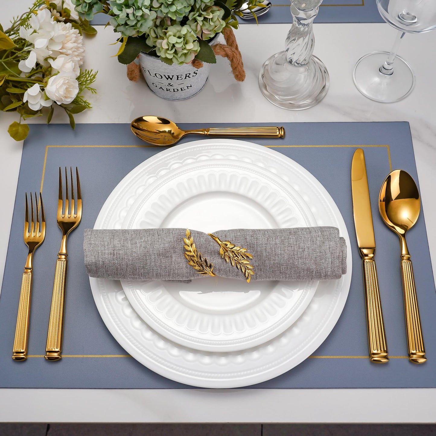 60-Piece Extra Thick Flatware Set, Heavy Duty Gold Silverware Set for 12, 18/10 Stainless Steel Flatware, Perfect for Weddings, Gift, Everyday Use