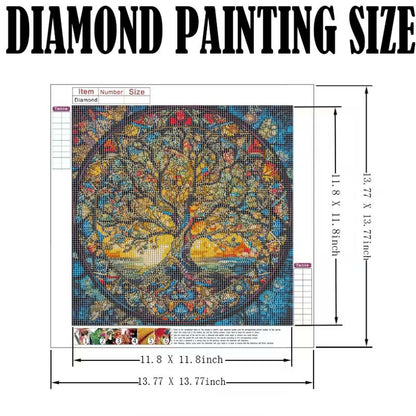 GEMOUJ Tree of Life Diamond Painting Kits for Adults,5D Diamond Art Kits for Adults Beginners,DIY Full Drill Round Paint by Diamonds Dot Art Paintings for Home Wall Decor 13.7 X 13.7 inch
