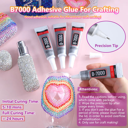 FANDAMEI 51200Pcs Bedazzling Kit, 30000Pcs 28 Colors Rhinestones for Bedazzling, 21200Pcs Silver Rhinestones, Bedazzling Gems with 4Pcs B7000 Glue and Rhinestone Tool, for Crafting Clothing Nail Art