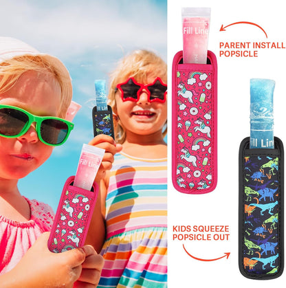 Amintiri 50 2 (Multicolor-1) Disposable Ice Popsicle Mold Bag Popsicle Holder, Freezer Tubes with Dual Zip Seals