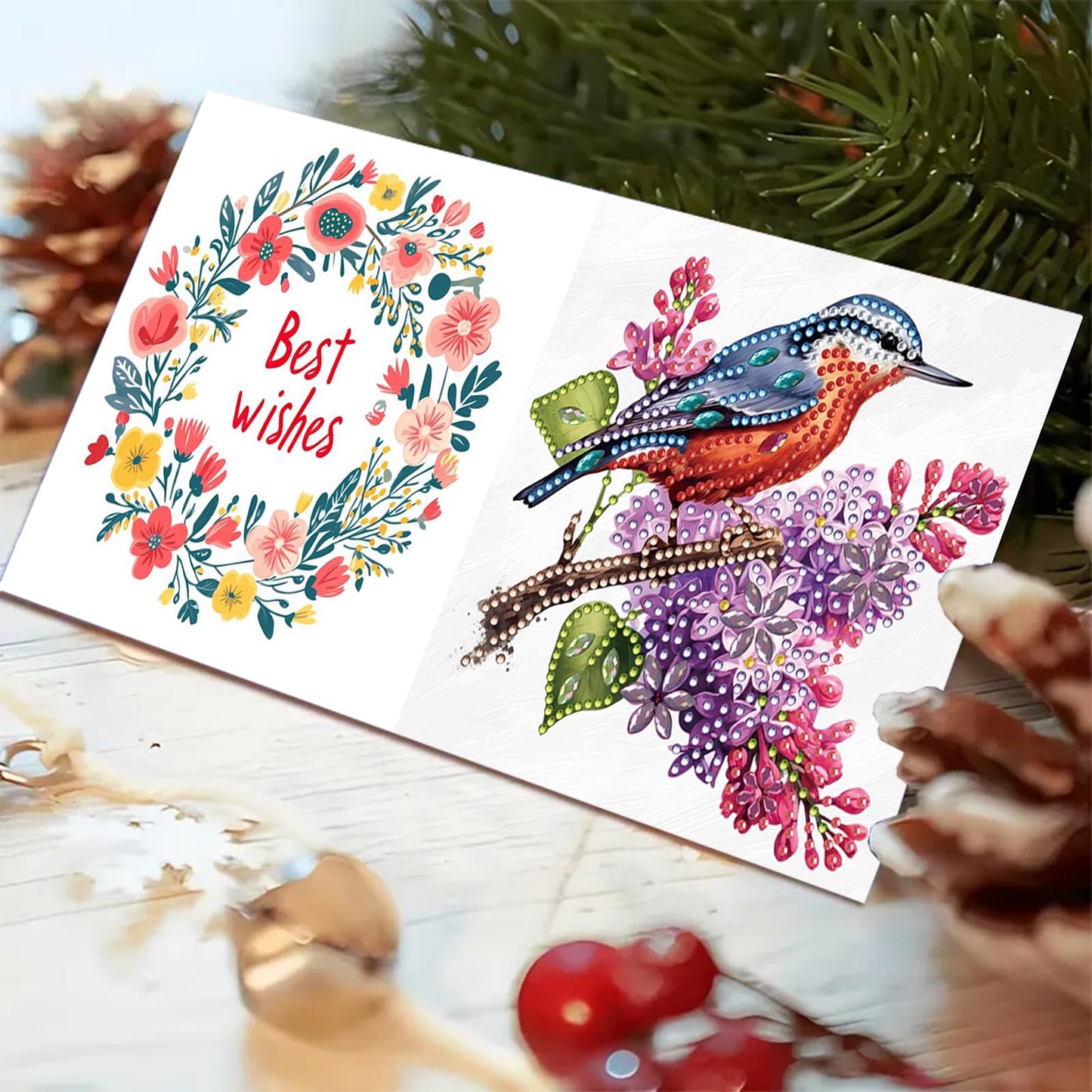 Xylzzuit 6Pcs Diamond Art Painting Greeting Card with Envelopes Holiday Folding Thank You Cards Gem by Numbers Craft Blessing Gift for Family Friend Birthday (Butterfly03)