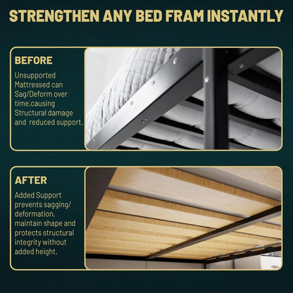 Treaton, 0.68-Inch Horizontal Wooden Bunkie Board/Bed Slats, 72" x 54", Beige
