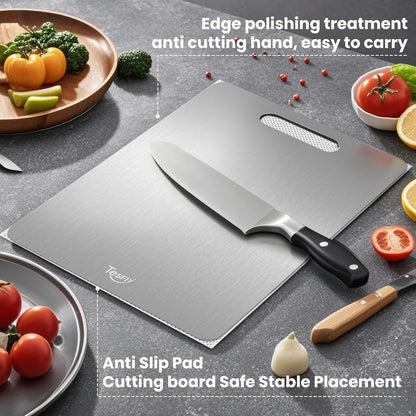 2 Pack 100% Vegetables(13 9) Titanium Cutting Board - Pure Titanium Cutting Boards For Kitchen,Easy to clean