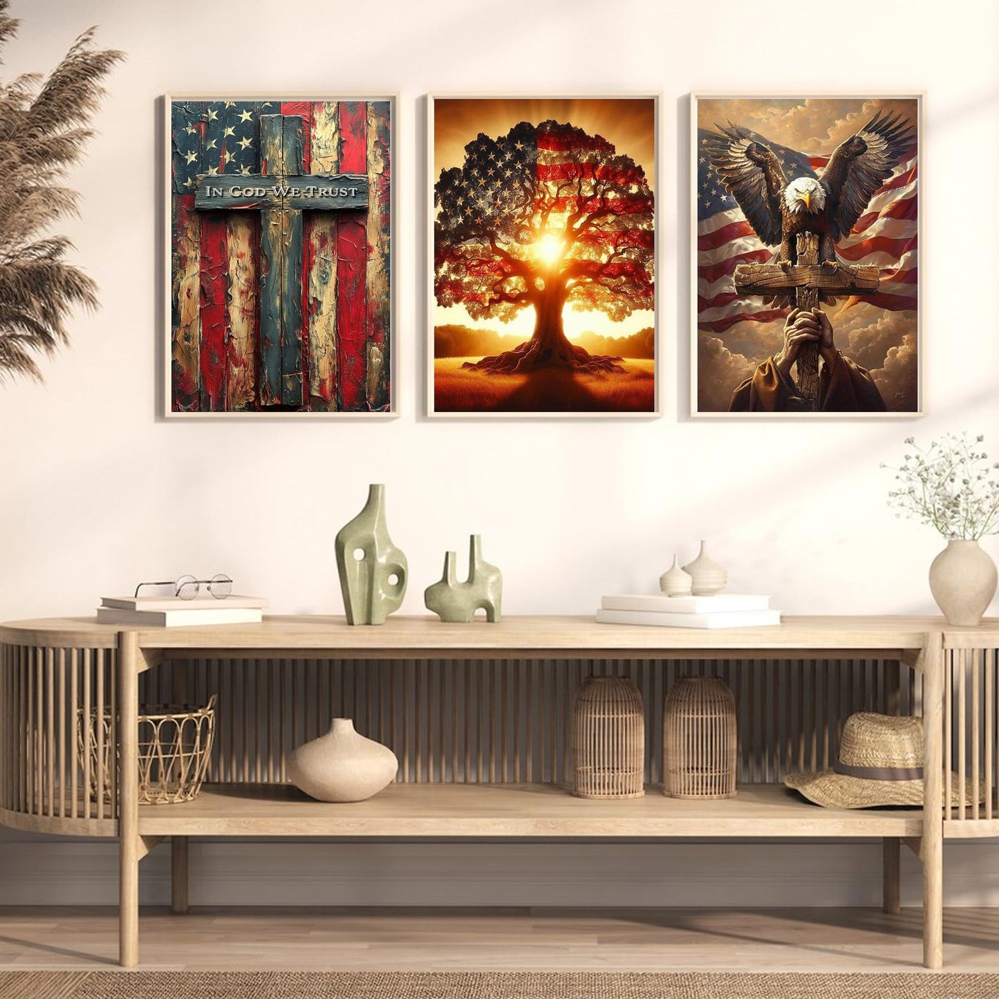 T.HENV 6 Packs Patriotic Diamond Art Kits for Adults,4th of July Diamond Painting Kit,5D DIY Independence Day Diamond Dots Gem Art for Adults Home Wall Decor 12x16inch