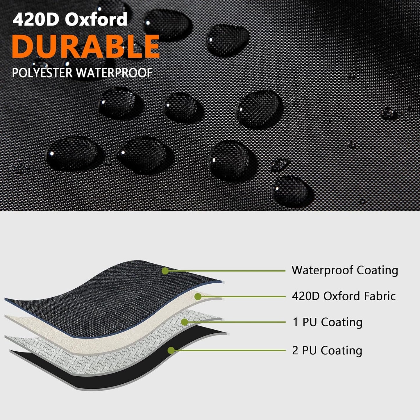 41.3" 24.4" 32.3" WOMACO Outdoor Dining Cart Cover, Waterproof Prep Table Cover for Movable Double Shelf Worktable
