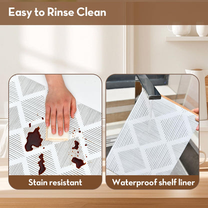 Shelf and Drawer Liners for Kitchen Cabinets Non-Adhesive Cabinet Liner Non-Slip 12" x20FT, Waterproof Shelf Paper Thickened Mats, Protection for Shelves, Cupboard, Dresser, Pantry, Bathroom Drawers
