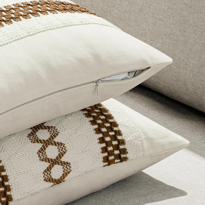 Set 2 20x20 Inch MIULEE of Coco Brown Boho Decorative Pillow Covers Farmhouse Rustic Couch Throw Pillows Modern Spring