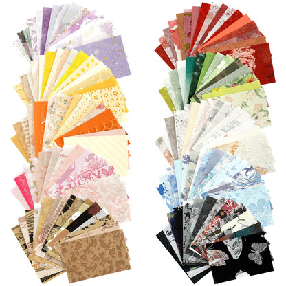 Floral Scrapbook Paper Set, 160 Sheets, 10 Color Themes, Textured Paper and Mesh Fabric for Junk Journal Supplies, Scrapbook Supplies, Bullet Journal, Card Making and Gift Wrapping, 4.72 x 3.14 in